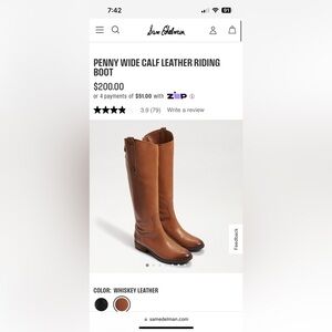 Sam Edelman ‘Penny’ wide calf brown leather riding boots